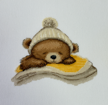 Набір для вишивання хрестиком "Милий дрьома" (ведмедик, для дітей, метрика) ЛВ-162 фото